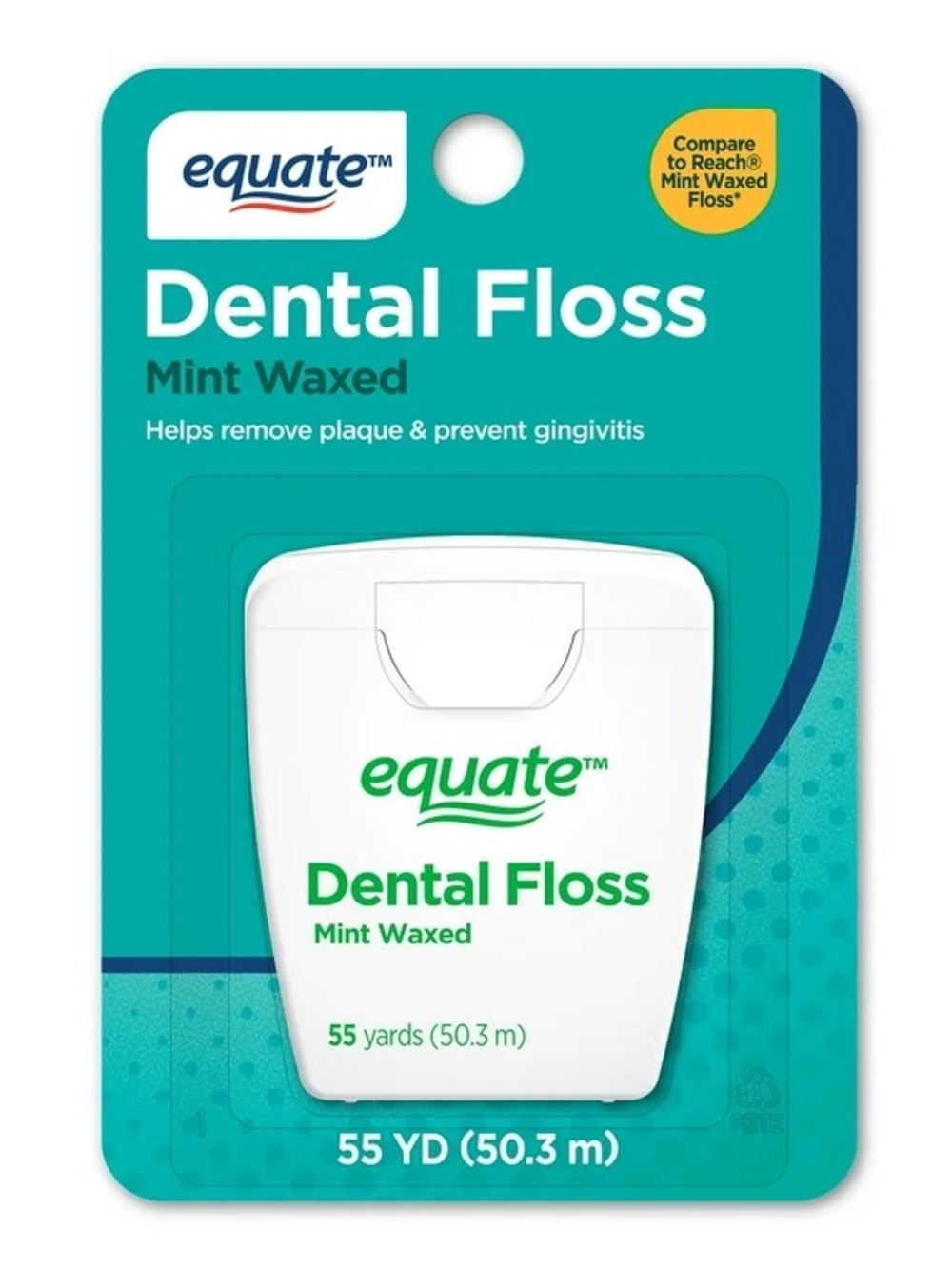 🔥10/$15 Equate Nylon Dental Floss, Mint Waxed, 55 yds